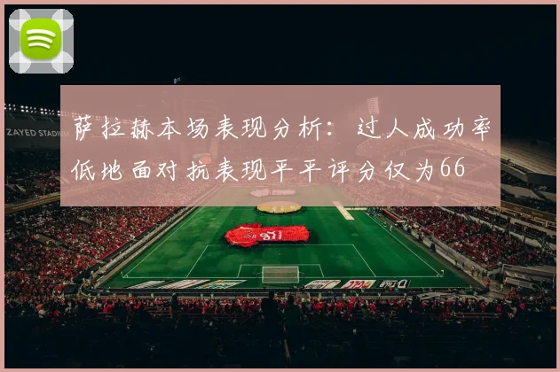 萨拉赫本场表现分析：过人成功率低地面对抗表现平平评分仅为66